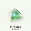 Nuevo arte de uñas con punta inferior de diamante súper brillante estilo japonés hielo transparente fruta verde color importado multicorte amor diamante joyería al por mayor