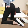 Leggings de Fábrica Verão Roupa Exterior Estilo Coreano Tamanho Grande Cintura Alta Bolso Traseiro Calças Lápis Calças Comprimento Tornozelo Mulheres