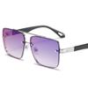 2172 gafas de sol degradadas al atardecer de doble varilla cuadradas de metal de montura grande gafas de sol para hombre y mujer Amazon al por mayor protección UV