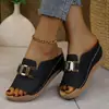 Sandalias Casuales de Moda para Mujer Talla Grande, Cómodas, con Hebilla Metálica, sin Cierre, Nuevas de Verano 2026, Talla Única