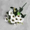 5 Tenedores y 10 Cabezas de Flores de Cerezo de Primavera y Crisantemos Tela de Seda Ramo Artificial Decoraciones para Bodas Hoteles Hogares Salas de Estar Decoración Toma de Fotos