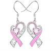 Pulseira Pulseira de Câncer Pulseira de Presente de Feriado Pingente de Fita de Cristal Rosa Pulseira de Pedra Vermelha com Laço