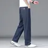 Pantalones Vaqueros Finos de Tencel para Hombre, Nueva Colección Primavera/Verano 2026, Elásticos, Holgados, Pierna Recta, Juveniles, Simples, Casuales
