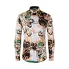 Camisa de Manga Larga para Hombre Estilo Étnico Impresión 3D, Cierre de un Botón, Cuello de Solapa, Multicolor, Moda Transfronteriza Temu