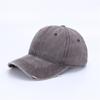 Gorra de béisbol transfronteriza algodón lavado gorra vieja agujero retro tablero de luz gorra mostrar cara pequeña parte superior suave visera curva gorra venta al por mayor