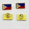 Broche Cuadrado Bandera Filipina al por Mayor Insignia de Metal Insignias de Varios Países Ropa Aleación Hebilla Mariposa Bandera Transfronterizo