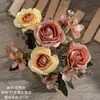 Ramo de Rosas Artificiales con Luces, Decoración para el Hogar, Flores Falsas para Bodas, Ramo Portátil Transfronterizo de Ins, Muro de Rosas