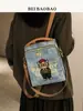 Fábrica de Bolsas North Venda Direta: Nova Bolsa de Mão e Mochila Color Block para Viajantes Transfronteiriços, Mochila de Desenho Animado de Grande Capacidade para Mulheres