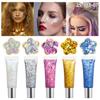 Gel Flash Gel Gel Lantejoulas Maquiagem Olhos Sereia Flash Corporal Patch Performance Infantil Facial Lantejoulas Grandes Maquiagem de Palco