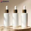 Botella cuentagotas redonda recta de 30 ml, botella de loción cosmética, botella de esencia para el cuidado de la piel, botella de aceite para el cabello, embalaje de botellas al por mayor