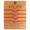 Populares Pulseras Tejidas Ojo Azul Europeas y Americanas para Hombres y Mujeres, Pulseras de Pareja Ojo del Diablo Transfronterizas, Juego de 4 Accesorios de Cordón Rojo