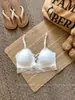 Sutiã de Renda Puro Sexy Sem Aro, com Fecho de Colchete, Lindo Design nas Costas, Decote em V Profundo, Reunião Pequena no Peito, Lingerie Anti-Exposição