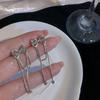 Pendientes largos con borlas y lazo para mujer, estilo otoño e invierno, ligeros y lujosos, de cristal, lote de pendientes dulces de otoño e invierno.