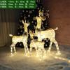 Decoraciones navideñas 1.2 metros hierro hecho a mano metal ratán alce luminoso carro adornos viejo muñeco de nieve