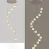 Lámpara Colgante Larga para Escalera Lámpara LED Moderna Minimalista Restaurante Artística Creativa Personalizada Villa Escalera de Doble Altura Giratoria Lámpara Colgante