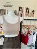Nueva Camisola Cruzada Estilo Coreano para Mujer con Almohadilla en el Pecho, Prenda Exterior Todo en Uno, Estilo Corto, Espalda Hermosa y Pecho Envuelto, Top Básico para Mujer