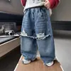 Pantalones para Niños Niños Otoño Jeans Rasgados 2026 Nuevos Elegantes Niño Bebé Primavera Otoño Casual Pantalones Largos