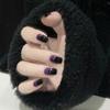 C429-kulomi cor combinando vestindo nail art finalizado roxo doce vento frio curto Net vermelho falso unha patch atacado