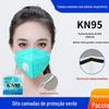 Máscara Kn95 à Prova de Poeira Industrial com Válvula de Respiração de Poeira Carvão Ativado N95 Atacado Montada na Cabeça 7 Camadas Oito Camadas Certificada Kn95
