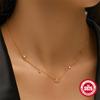 Moda Simple Estilo Ins Plata de Ley S925 Estrella de Cuatro Hombres Diamante Ópalo Apilado Distintivo Moderno Collar para Clavícula