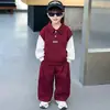 Conjunto de Sudadera para Niños de Primavera y Otoño, Conjunto Deportivo Elegante de Dos Piezas Estilo Coreano para Niños, Ropa Genial para Niños Pequeños