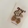 Par de Grampos de Cabelo Laço Ursinho Fofo Faixa de Cabelo Grampo Lateral Elásticos