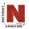 Suministro transfronterizo de parches bordados de letras y números en inglés color rojo brillante con adhesivo termofusible para decoración de ropa y sombreros