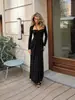 Outono de 2026 Nova Moda Feminina Europeia e Americana Transfronteiriça Cor Sólida Manga Longa Vazado Plissado Sexy Slim-Fit Vestido para Mulheres