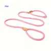 Correa de entrenamiento para perros tipo ahorque de alta resistencia, correa de nylon anti-tirones para perros medianos y grandes, correa tipo cadena P de diseño integrado con mango de cuero suave para labrador pastor alemán, combo de correa y collar para perros de nailon de alta densidad