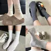 Calcetines finos de verano para mujer, estilo coreano, sin costuras, color liso, transpirables, versátiles, calcetines de media pantorrilla de moda, textura suave, para mujeres en verano