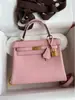 Bolsa Kelly 25CM Couro de Bezerro Importado Padrão Litchi TOGO Feminina Fecho Ombro Único Mão Transversal