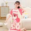 Pijama de Niña Verano Tejido de Algodón Manga Corta Delgado Nuevo 2024 Traje para Niñas Medianas y Grandes Ropa de Casa para Mujer
