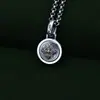 Collar de Plata 925 Dios Amarillo de la Riqueza Colgante Redondo Giratorio para Hombre Accesorios de Cadena para Suéter de Personalidad de Nicho de Tendencia para Hombre Venta al por Mayor