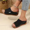 Nuevas sandalias de cuña para mujer con suelas gruesas, antideslizantes, de punta cerrada, a la moda, cómodas y transpirables, disponibles en tallas 36-45