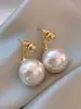 Pendientes de Perla de Circonita de Moda de Aguja Plateada Pendientes de Botón Retro de Lujo Ligero de Nicho Francés Pendientes Nuevos 2026