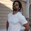 Comercio Exterior Verano Nuevo Estilo Camiseta de Color Sólido con Cuello Redondo y Manga Corta para Hombre Ropa Deportiva Casual de Moda para Hombre Camiseta Holgada