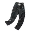 Pantalones Cargo Americanos Serie Etiqueta Morada Izexx para Hombre Primavera y Verano Delgados de Secado Rápido Pierna Ancha Pantalones Paracaidistas Casuales para Niños
