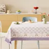 Mantel de dibujos animados con caída de dopamina, lavable, impermeable, a prueba de aceite, resistente al calor, mantel de lino sintético, cubierta protectora para superficie de mesa de centro