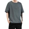 Camiseta de manga corta bordada de algodón y lino para hombre, estilo chino, con cuello redondo, para comercio exterior transfronterizo de verano de 2023