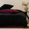 Conjunto de Quatro Peças de Veludo Cor Pura Outono e Inverno Acolchoado Quente Pelo Curto Veludo Leite Coral Flanela Cobertura de Colcha Escovada Lençóis