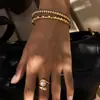 Pulsera Jieding Estilo Europeo y Americano con Cierre de Acero Titanio y Corazón de Pedrería para Mujer, Joyería que no se decolora, Accesorios de Acero Inoxidable, Oro Rosa Transfronterizo