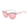 Moda Europea y Americana Transfronteriza Gato Ojo Diamante Gafas de Sol Retro Elegantes Marco Grande Anti-UV Ins Gafas de Sol con Diamantes