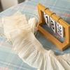 9-12cm beige arrugado suave gasa encaje ropa femenina escote puño accesorios de encaje decorativos