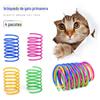 Gato cor de plástico mola gato brinquedo batendo gato brinquedo bola auto-Oi Pet Supplies fábrica transfronteiriça venda quente