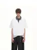 Camisa Polo retro americana juvenil de nicho, estilo falso dos piezas, media cremallera, manga corta para hombre, verano (pi shuai - guapo canalla) camisa casual de manga corta
