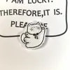 Gato Lindo Dibujo Lineal Acrílico Pequeño Pasador Broche Imán para Nevera Parche Accesorios DIY Accesorios para Niños