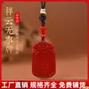 Pingente de Areia de Cristal Translúcido de Cinábrio Cru para Homens e Mulheres, Colar da Sorte para o Ano de Nascimento, Presente de Aniversário Venda por Atacado