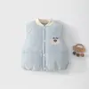 Colete de Bebê 120g Acolchoado de Algodão Protetor de Barriga para Outono e Inverno, Top Quente de Fleece para Bebês e Crianças