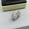 Série Maillard V Ouro Edição Exquisita Anel Cruzado de Luxo Leve com Diamantes, Design Único Anel Versátil Atacado
