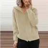 Suéter holgado con cremallera y manga larga para mujer, abrigo informal a rayas, estilo europeo y americano, para otoño e invierno